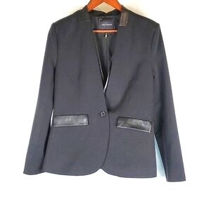 Robert Rodriguez Reece Blazer Smudge Black with Faux Leather‎ Accents